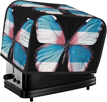 Transgender Proud Butterfly 2 Slice Toaster Cover, Waterproof Toaster Dust Cover Bread Maker Protective For Small Kitchen Appliance Dining Room Home Table Decor Gifts