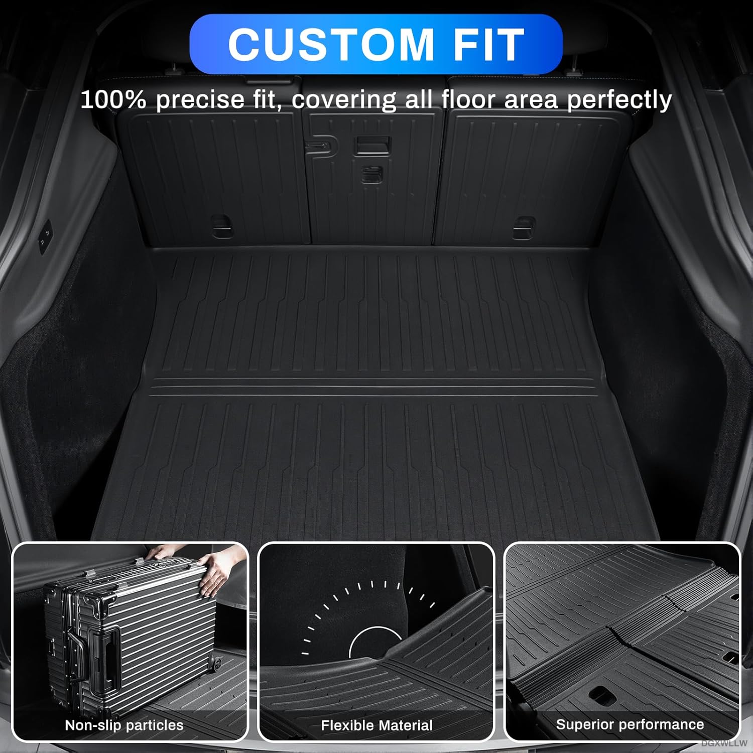 5 PCS Cargo Mat for Tesla Model Y Juniper 2025 2026 Full Coverage All Weather Trunk Cargo Liner Accessories TPE Frunk Rear Full Protection Trunk Tailgate Mat Frunk Bulkhead
