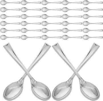 50pcs Disposable Gold Mini Dessert Spoons Small Silver-plated Taster Spoons for Yogurt Tea Coffee Serving at Parties Weddings