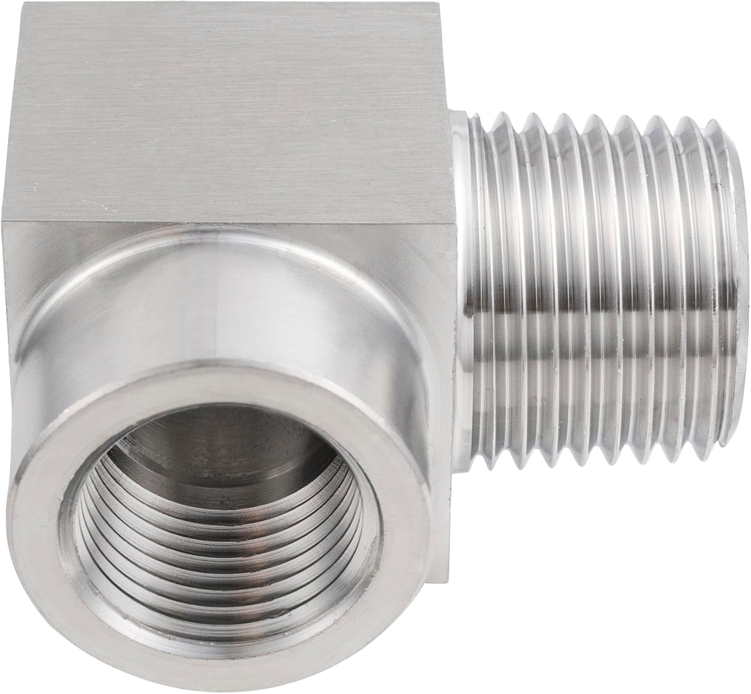 Yoebor Stainless Steel 90 Degree Barstock Street Elbow M14*1.5 Male to M14*1.5 Female Metric Thread 90-Degree Pipe Fitting 1pc