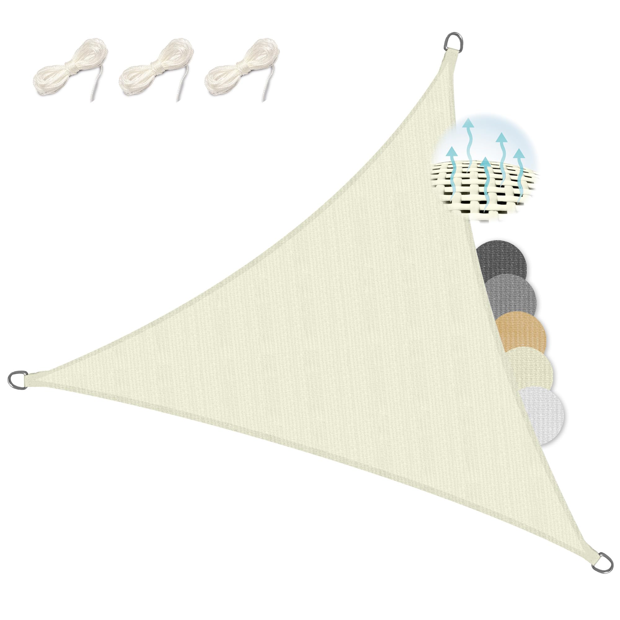 Sol Royal Sonnensegel dreieckig 2x2x2m, Creme, UV-Schutz