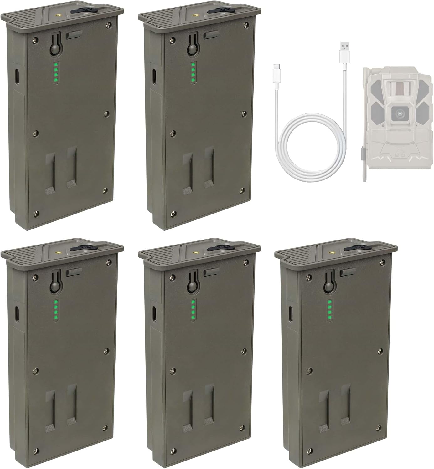 5-Pack for Reveal Lithium Battery Pack: Trail Hunting Camera Battery for Lipo Camera Ultra, X Gen 3.0, X Gen 2.0, Pro 3.0, X, X Pro, Rechargeable Battery Replacement for Outdoor Wildlife Hunter