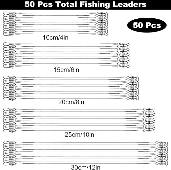 Realure 50Pcs Cañas y Accesorios de Pesca en Acero Inoxidable con Anzuelos y Conexión Rápida miniatura 2