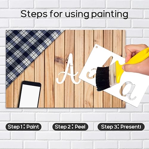 Miniatura 6 de 45 plantillas de caligrafía, plantillas de letras para pintar, plantillas reutilizables del alfabeto, plantillas de números para tallado en madera,