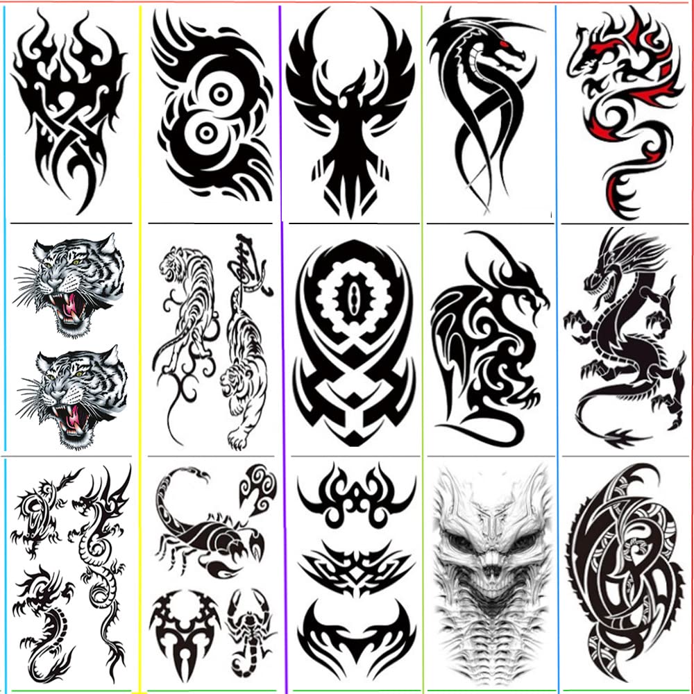 15Pegatinas De Tatuaje Temporal De Medio Brazo Para Hombres Y Mujeres