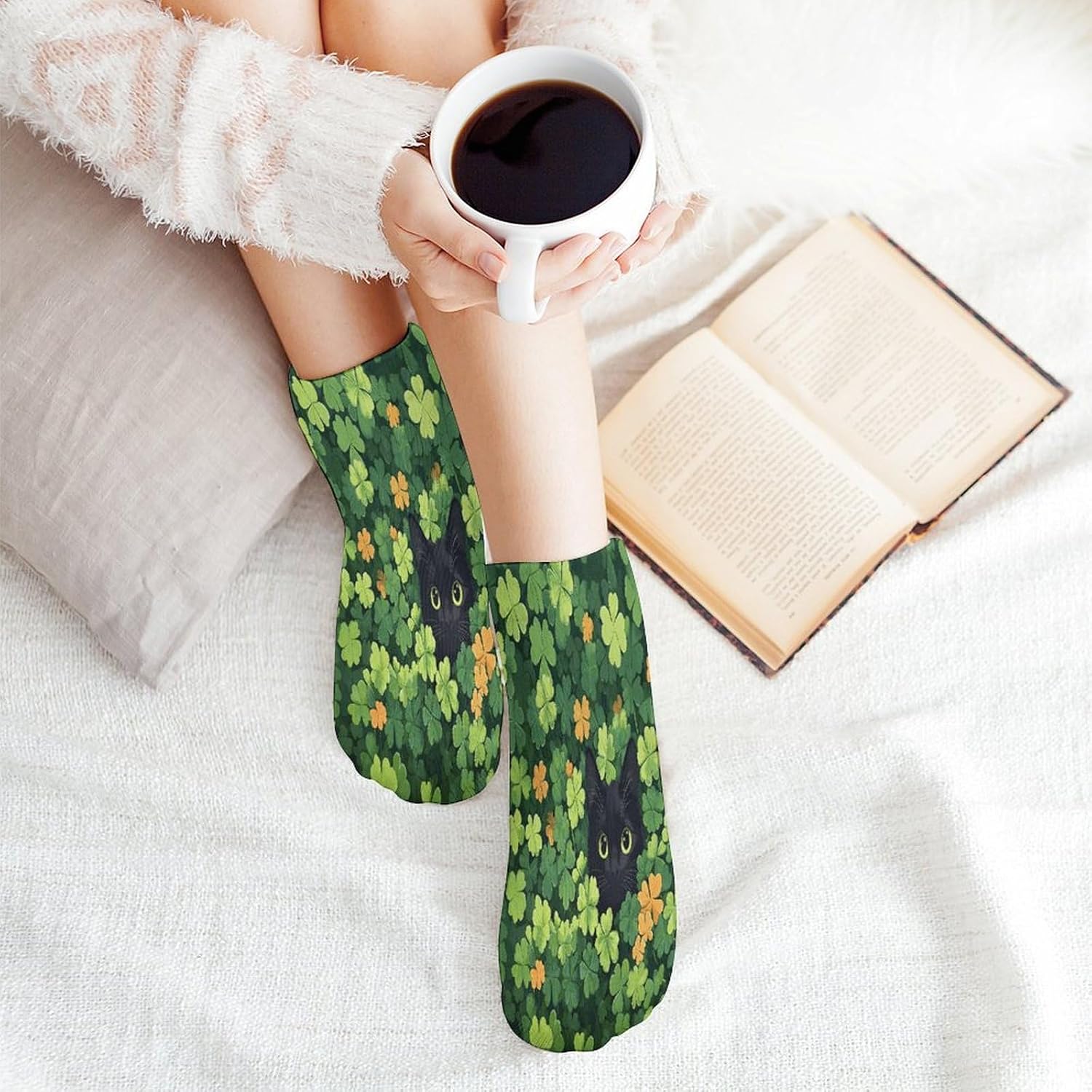 Clovers Black Cat Ankle Sock Low Cut Socks Tube Socks for Sports