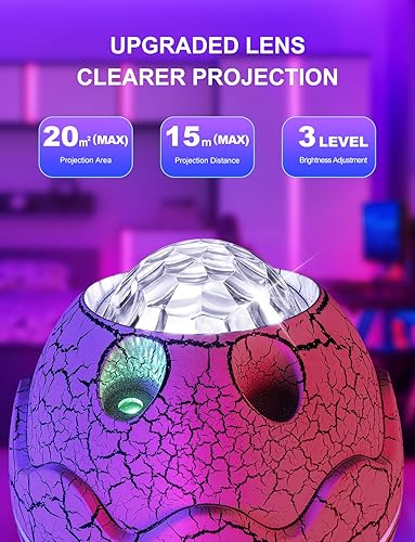 Miniatura 4 de LUNALE Proyector de galaxia, 28 efectos de luz Proyector de estrellas para decoración de habitación, ruido blanco y control remoto, proyector de