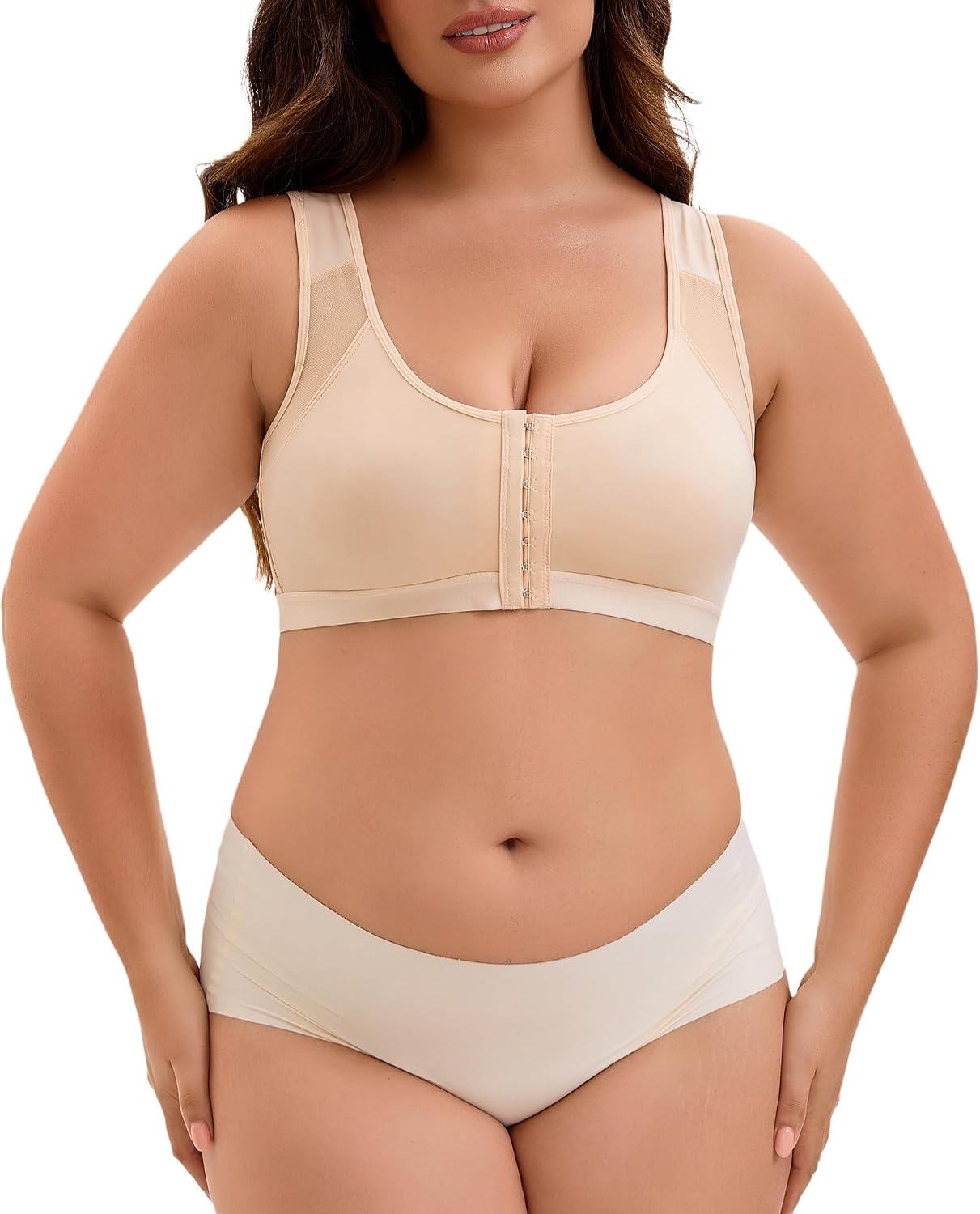 Post Surgery Compression Bra for Women Front Closure Bra with Adjustable Straps Wirefree