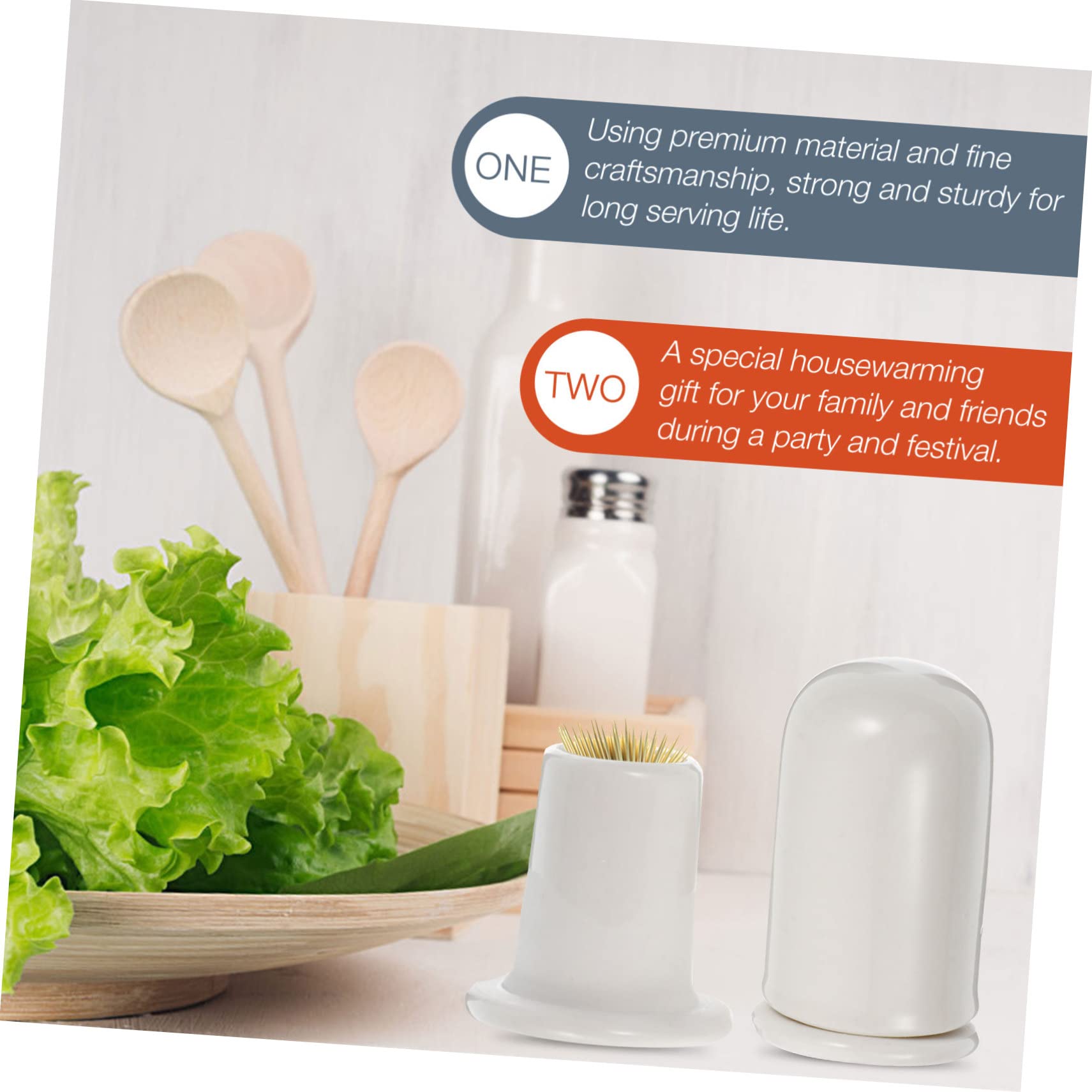 BRIGHTFUFU 4pcs Ceramic Toothpick Holder Elegant Toothpick Tubes for Home Dining Restaurant and Hotel Use Dustproof Design Easy to Clean Capacity for Over