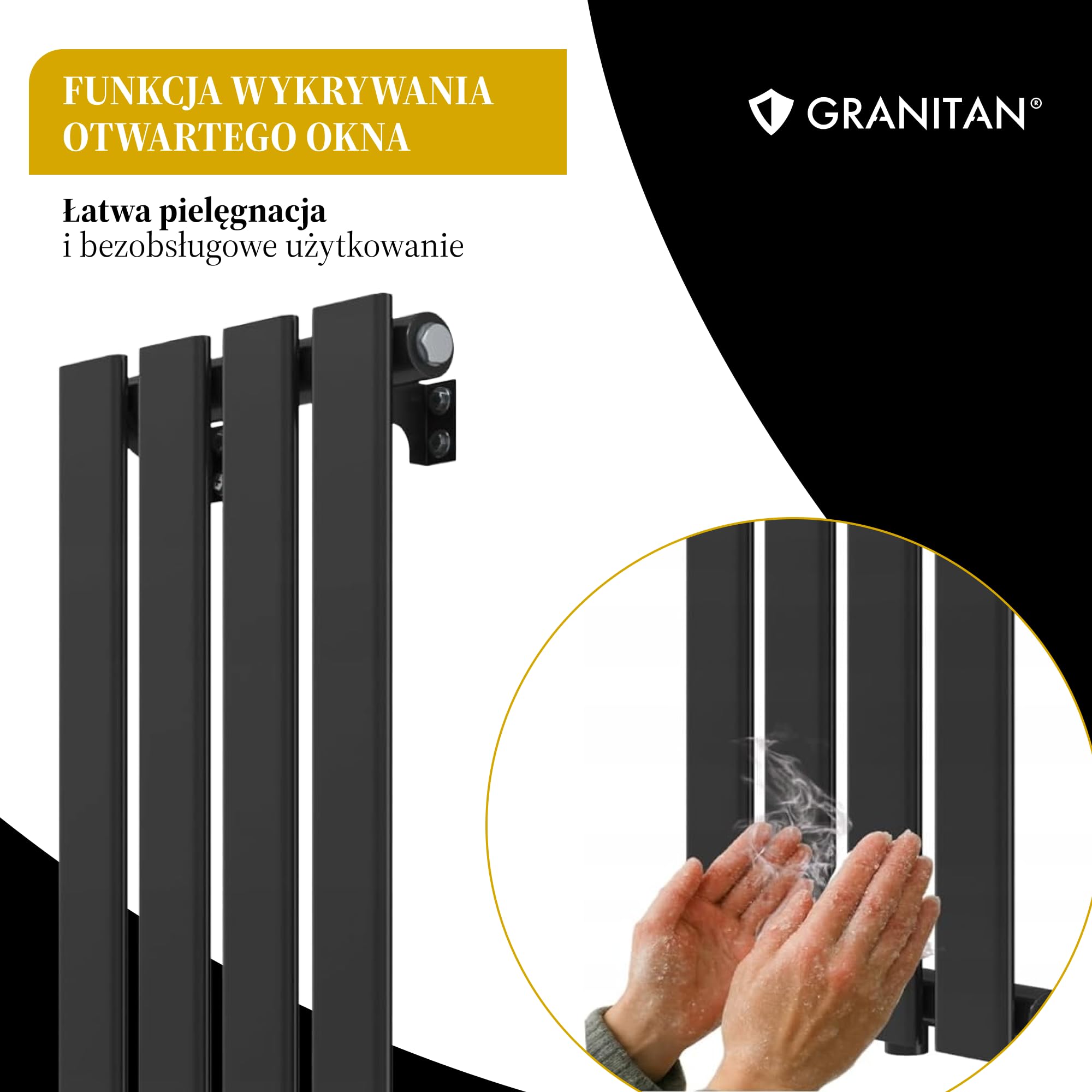 Granitan Grzejnik Łazienkowy FERO 1100x296 cm, Biały, 368W | Grzejnik Łazienkowy Wodny, Ścienny grzejnik, drabinka do suszenia ręczników, podłączenie do centralnego ogrzewania
