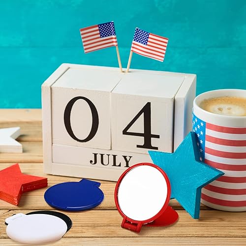 Miniatura 5 de Weysat 48 piezas de espejos compactos inspiradores a granel, espejos compactos de bolsillo, mini espejo plegable para maquillaje, espejo redondo de