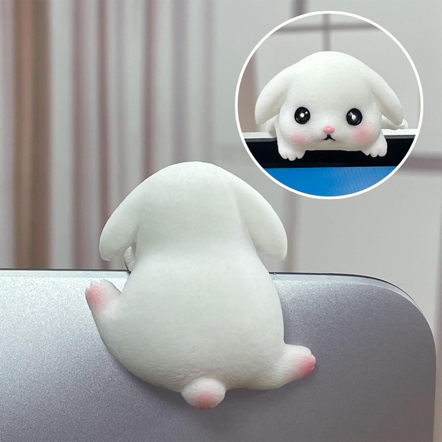 6pcs Resin Car Center Console Screen Lying Animal Decoration Computer Monitors 3D Model Figures Toy Ornaments Miniature Figures
