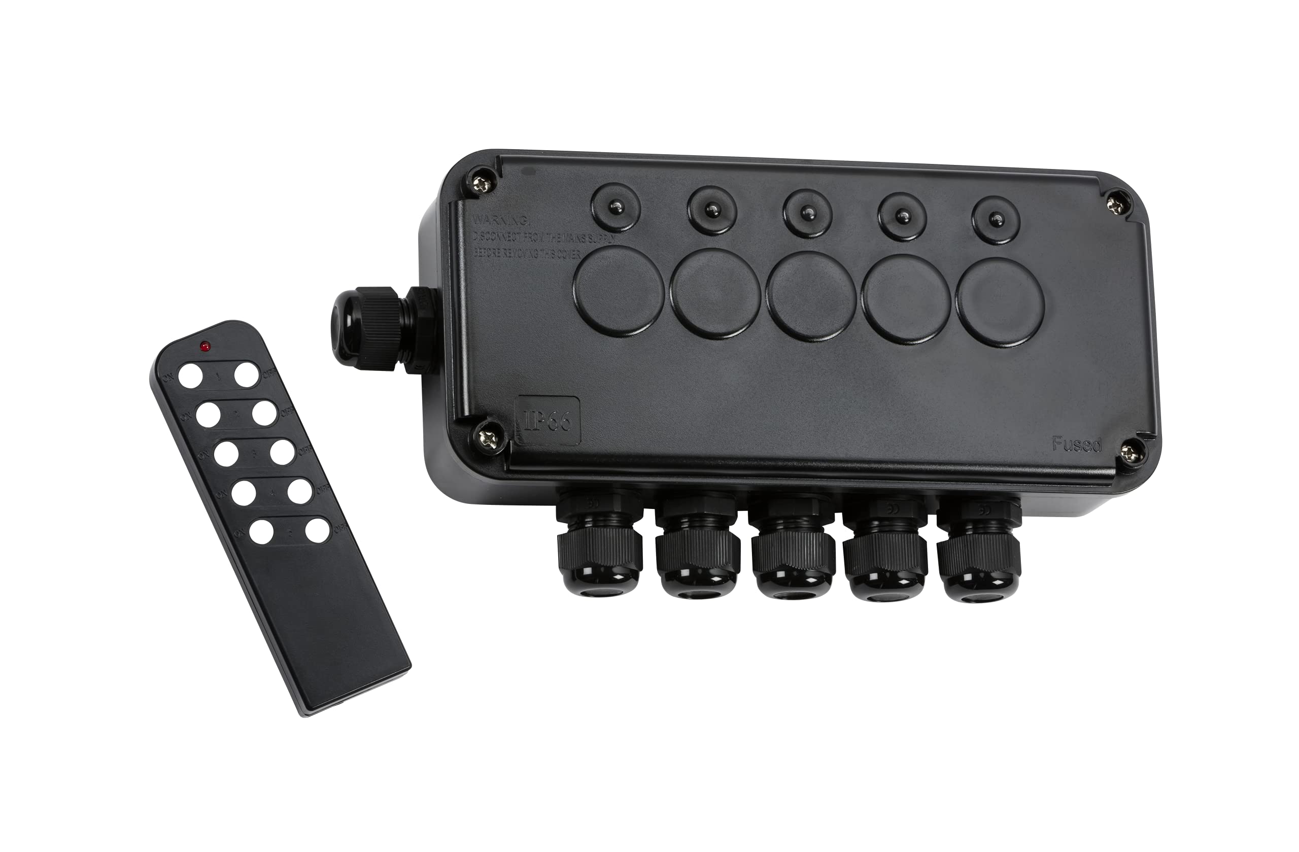 Knightsbridge, Black,OP665GBK Weatherproof IP66 13A 5G Remote Controlled Switch Box