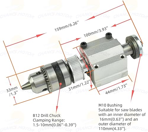 Miniatura 5 de CHANCS 895 Mini sierra de mesa para corte de madera DC 24V 12000RPM PWM Monitor regulador de atenuación con interruptor y perilla Voltaje de salida