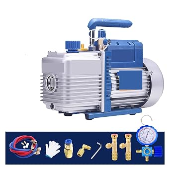 Vacuum Pump, Vacuum Pump Refrigeration Kits 2Pa With Manifold Gauge Vacuum For 1/1.5/2/3/5P Household Air Conditioning Maintenance Pump