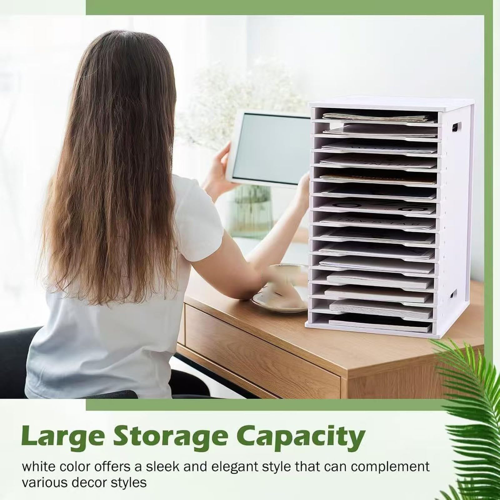 Organizzatore di Documenti da Scrivania di Alta qualità, Porta Fogli A4 Verticale da 3 a 15 Scomparti, Robusto Supporto per Documenti per Casa e Ufficio(8-A)