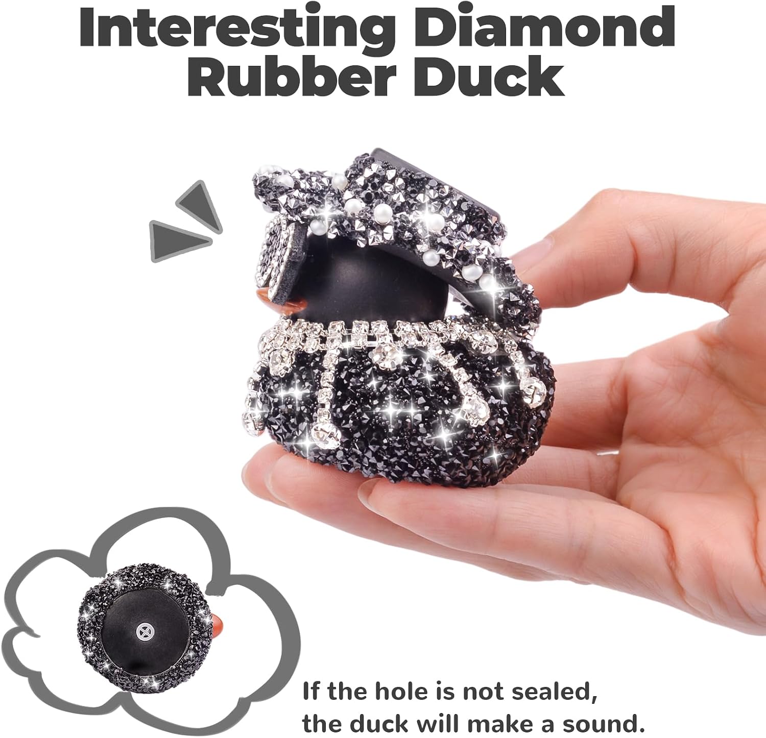 Diamond Rubber Duck Car Ornaments Sparkly Rhinestones Crystal Ducks Dashboard Decorations for Cute Car Accessories Festival Gift