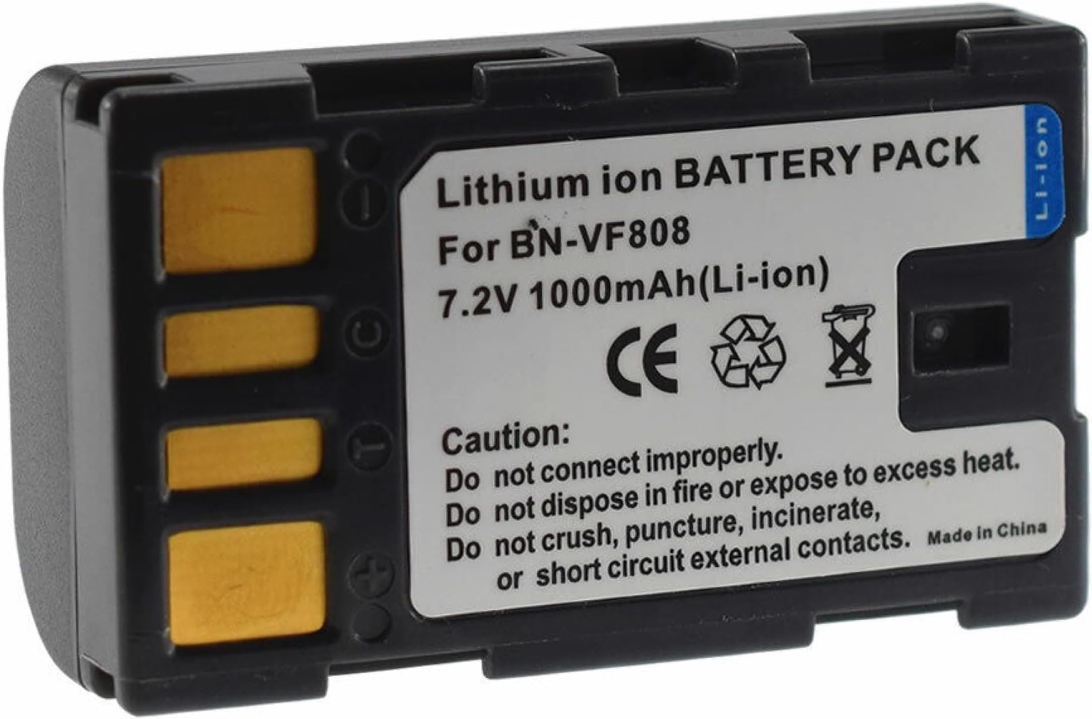BT-JVCBNVF808-1CT Digital Replacement Camera and Camcorder Battery for JVC BN-VF808, BN-VF808U, Gray