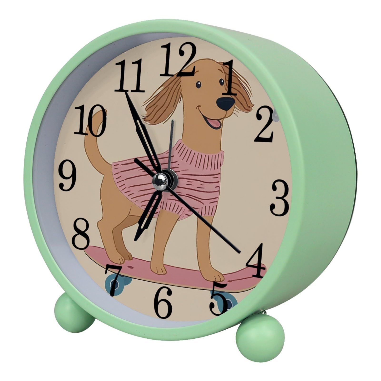 etoenbrc Watercolor Butterfly Silent Analog Alarm Clock Small Battery Operated Clock Slient Plastic Table Clock for Living Room Bedroom Color130