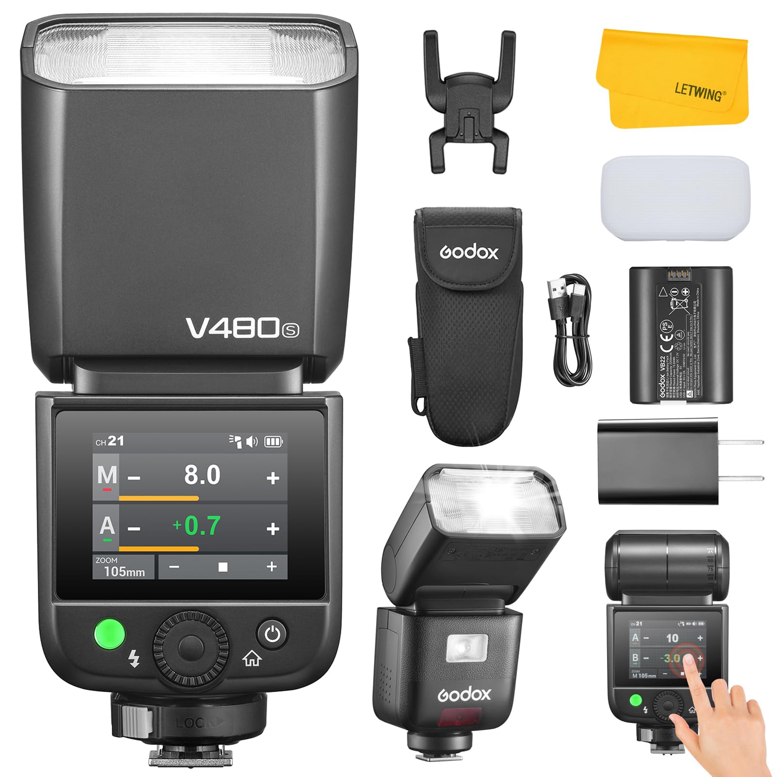 Amazon.com : Godox V480 S TTL Touchscreen Camera Flash Speedlite