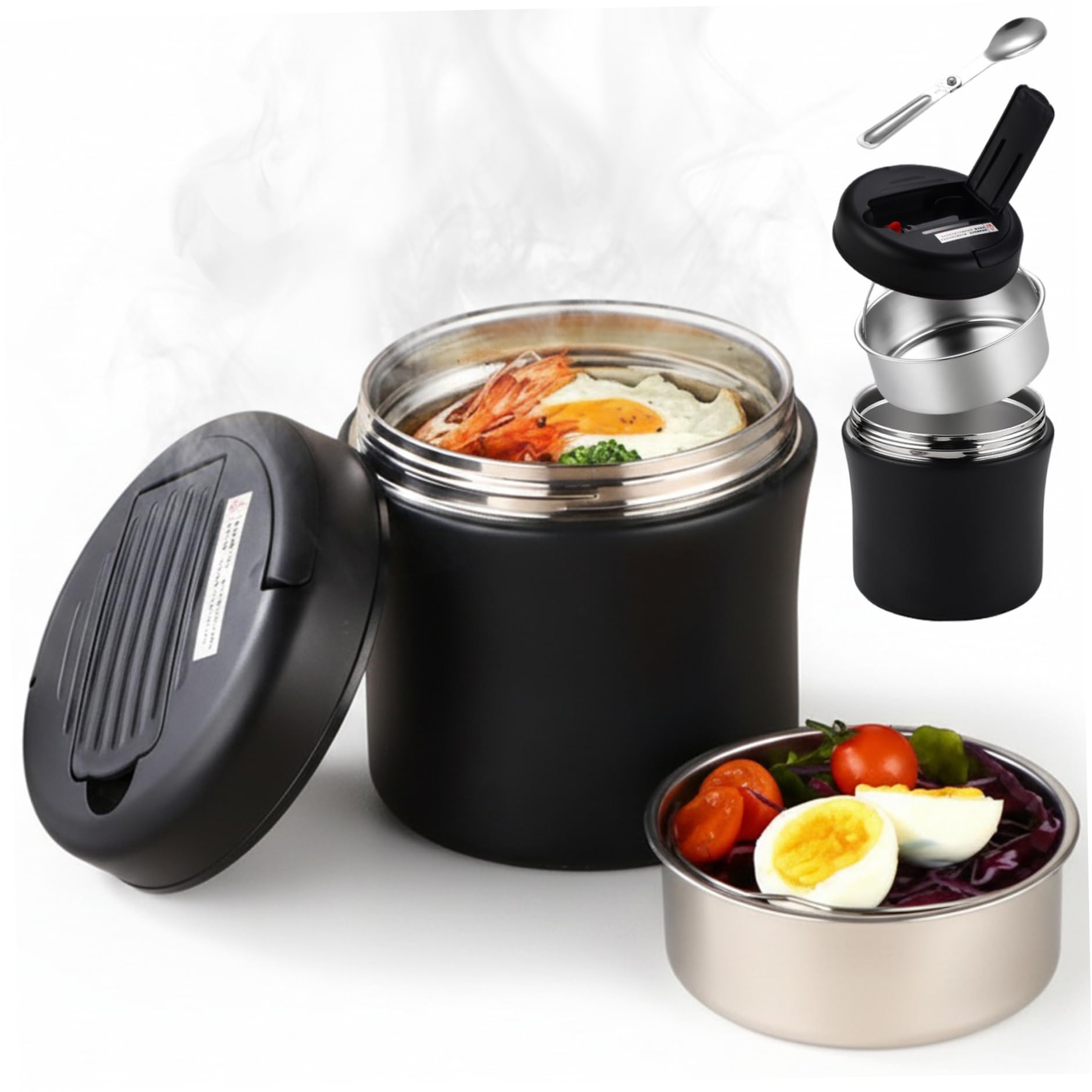 Termo para comida caliente de 40 oz con cubiertos para llevar tu sopa favorita a la oficina