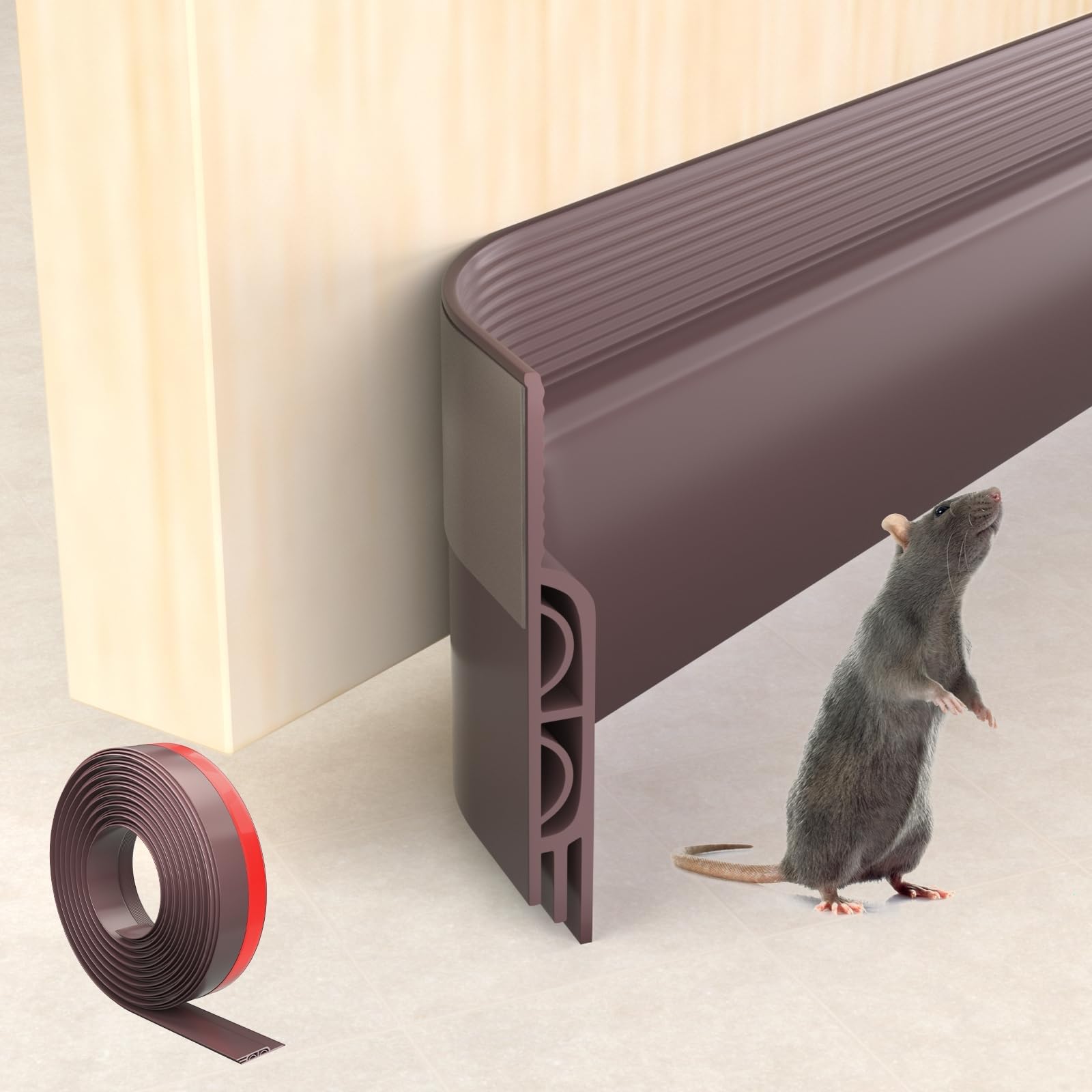 Fowong Adjustable Door Draft Stopper - 36 Inch, Blocks Draft, Noise, Light, & Dust, Grey - View #8