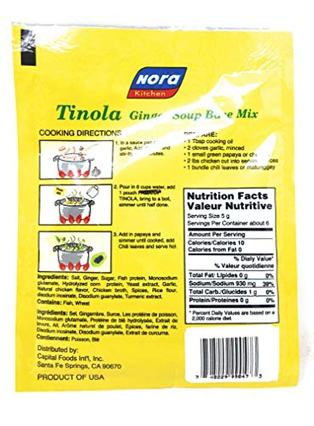 Nora Kitchen Soups, Sauces, & Mixes (Tinola Ginger Soup Base Mix, 6 Pack)