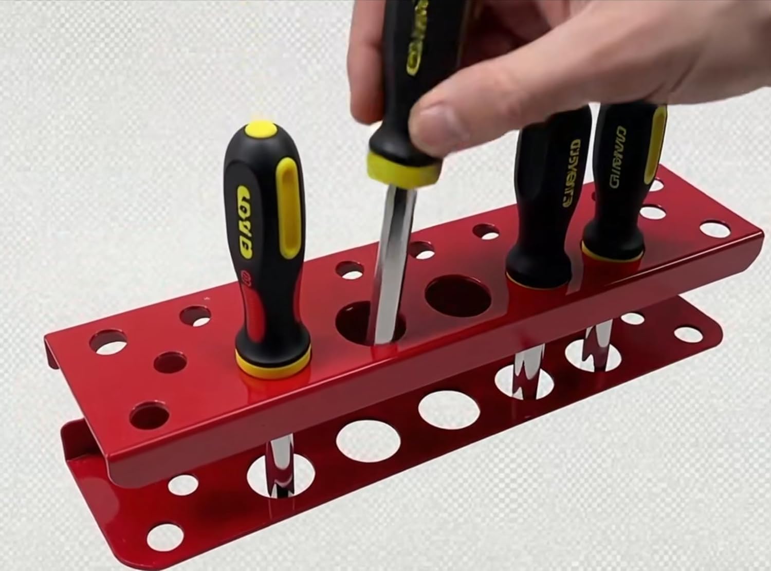 Wall Mount Pliers Organizer Rack, Vertical Tool Storage Holder, Black and Yellow (Screwdriver Holder+Pliers Holder)
