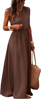 Caracilia Women's 2 Piece Maxi Skirt Sets | 2026 Summer Casual Outfits,Cropped Tank Top High Waisted Long Skirts Matching Set,Soft Linen Like,Travel Vacation Clothes