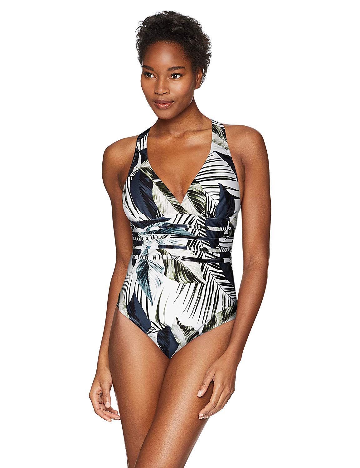 La Blanca womens Multi Strap Cross Back One Piece Swimsuit