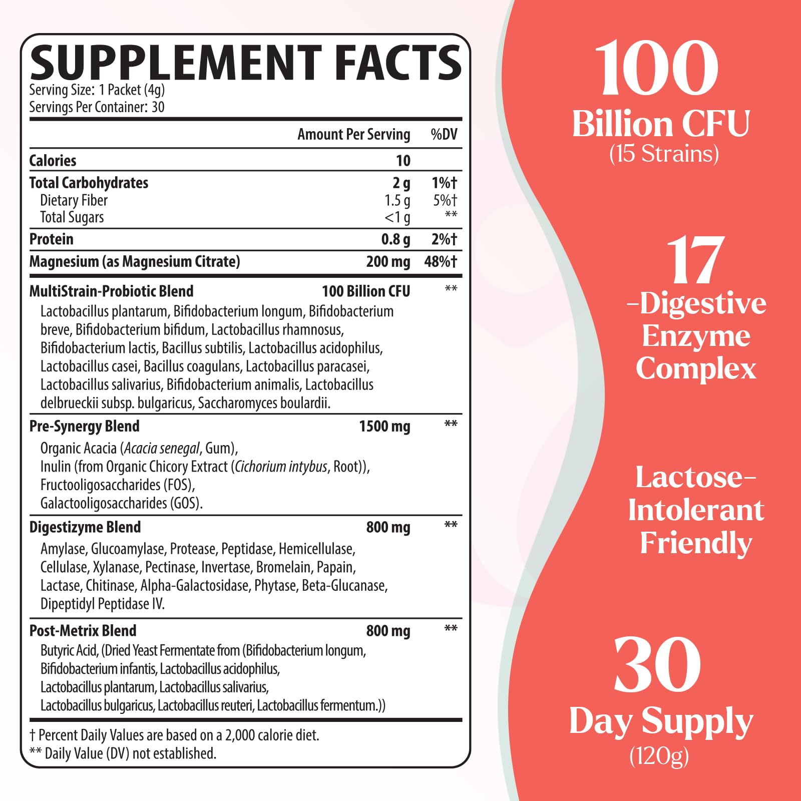 Probiotic Powder, Probiotics for Gut Health, 100 Billion CFU, 30 Packets — Amazon image 2