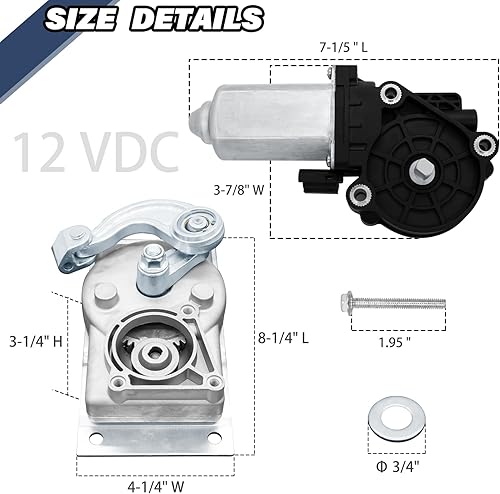 Vista 6 de 379160 Enlace de caja de cambios RV A con motor de paso de entrada 676061, compatible con la serie de pasos eléctricos Lippert Kwikee 22 23 28A 30
