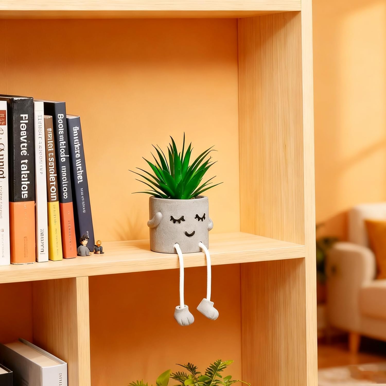 Fake Plant Artificial Succulent Plant with Mini Pot Tiny Decor Plant for Indoor Bathroom Windowsill Kitchen Office Desk Shelf Accessories 2PCS image 3