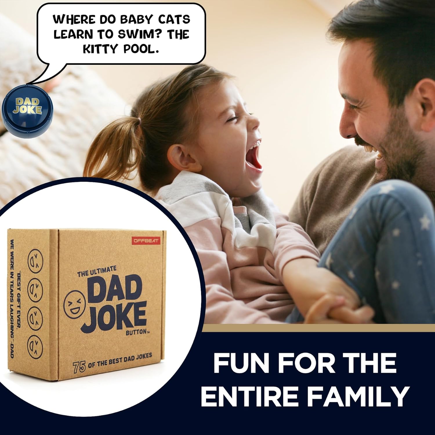 Funny Gift for Dads and Kids 75 Hilarious Dad Jokes - Ready to Gift Box, Fun for Dads, Kids, Grandpa, Uncles, The Gift of Laughs, Perfect Stocking Stuffer