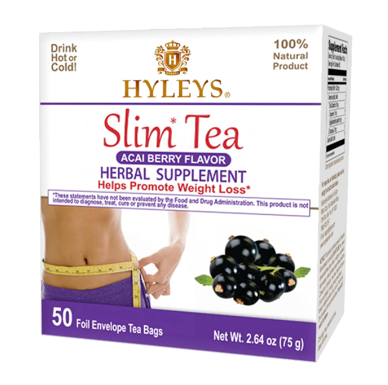 Amazon.com: Hyleys Tea Paquete de 6 bolsas de Slim Tea de Acai Berry ...