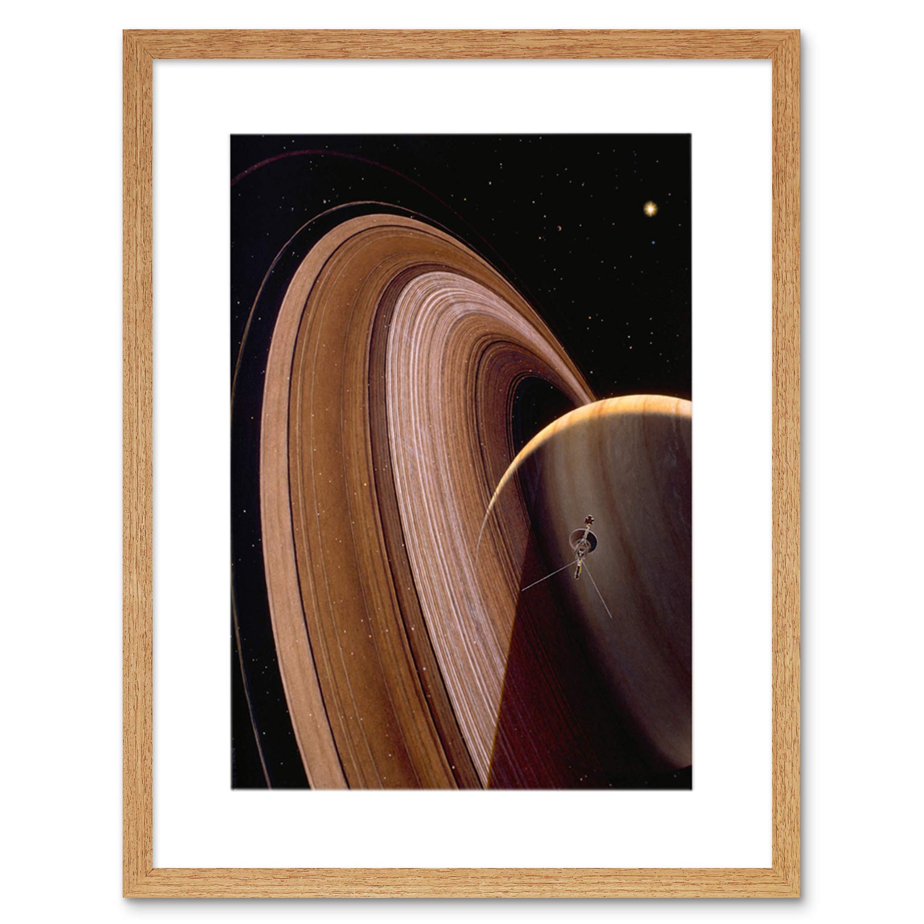 Wee Blue Coo Space Impression Voyager Saturn Ring Planet Framed Wall Art Print