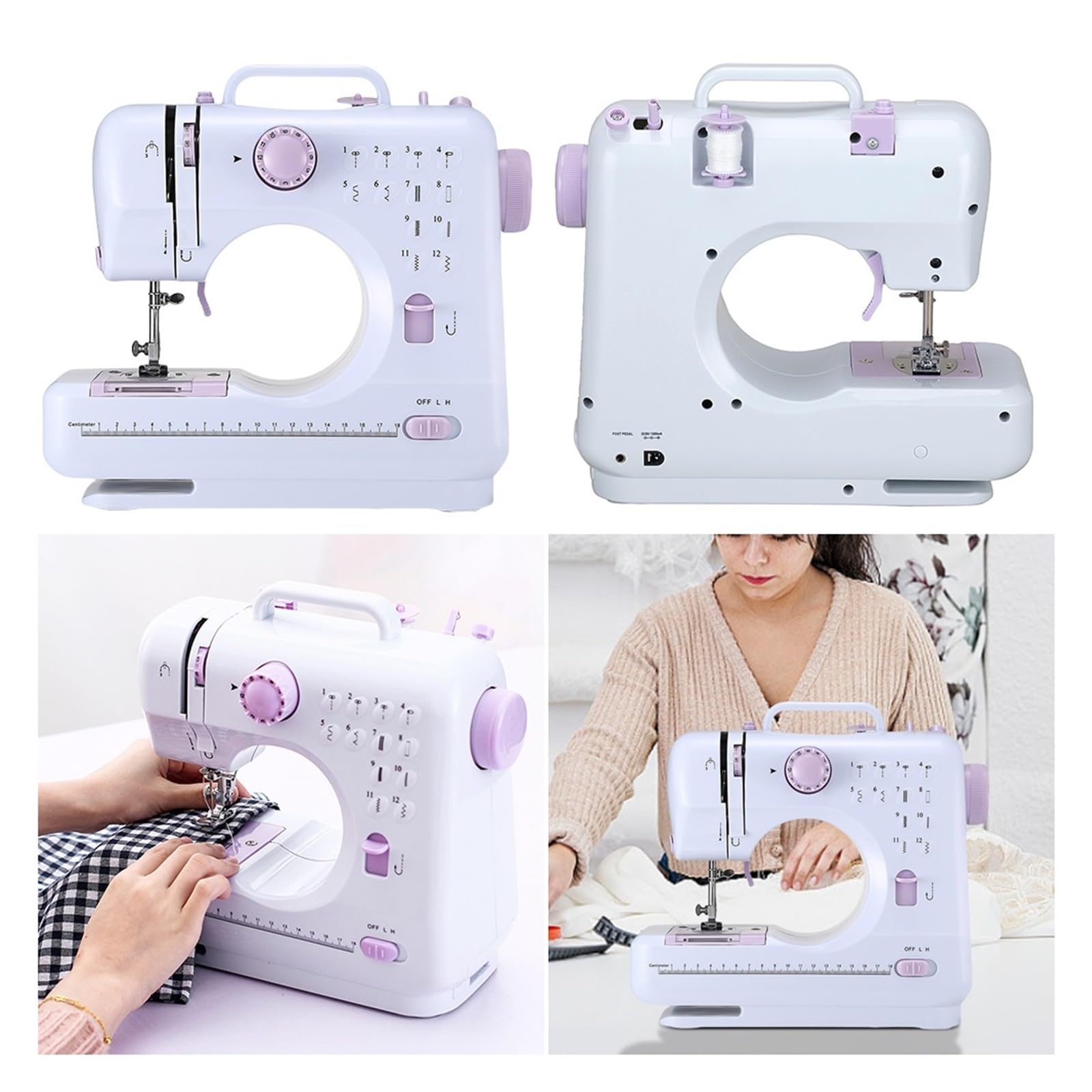 Maszyna Do Szycia Crafting Mending Machine Double Speeds Travel Sewing Machines 12 Wbudowanych Ściegów Zestaw Z Pedałem Nożnym Dla Początkujących Proste I Szybkie Szycie