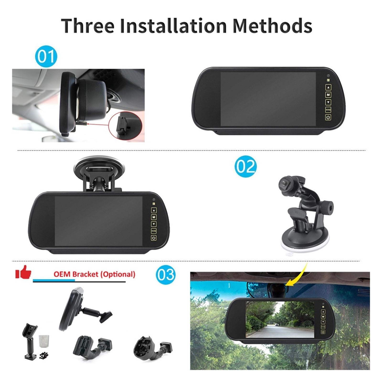 Zestaw Monitora Kamery Cofania HD Ze Światłem Hamowania Stabilna Transmisja SygnałU(Camera-Monitor)
