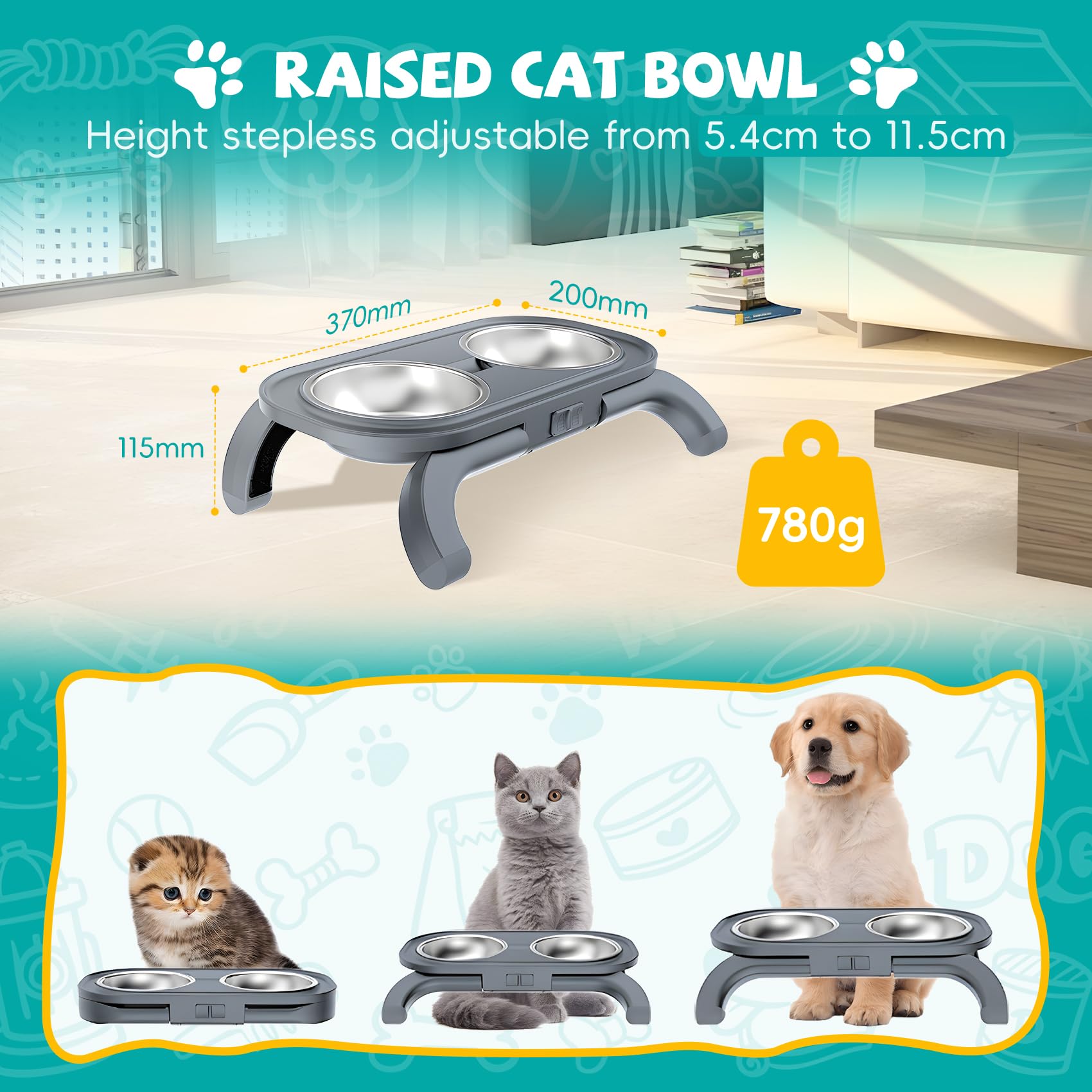 Carehabi Katzen Hundenapf Erhöht und Leckerli Puzzle Hundespielzeug