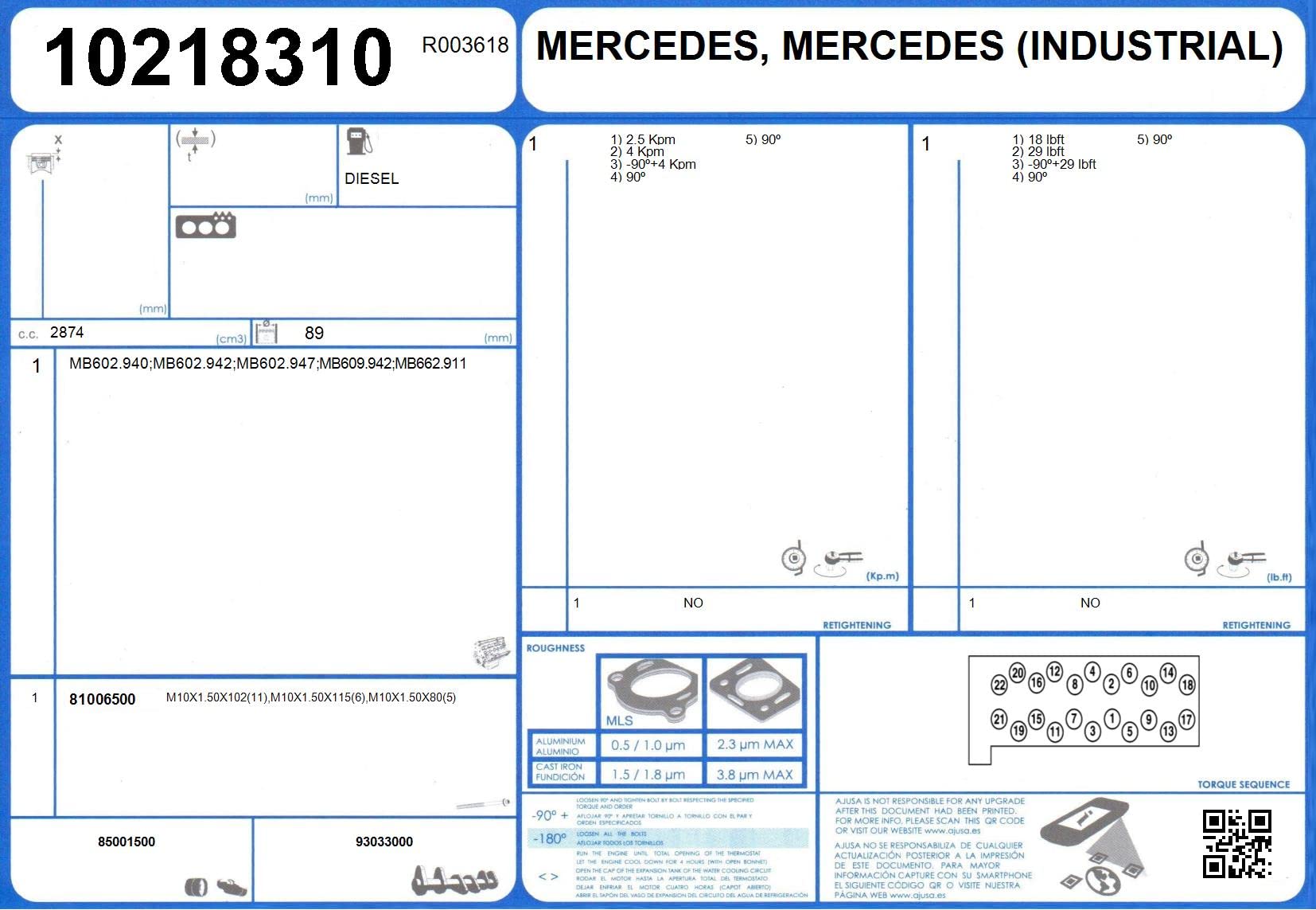 Ajusa 50124400 Juego completo de juntas, motor