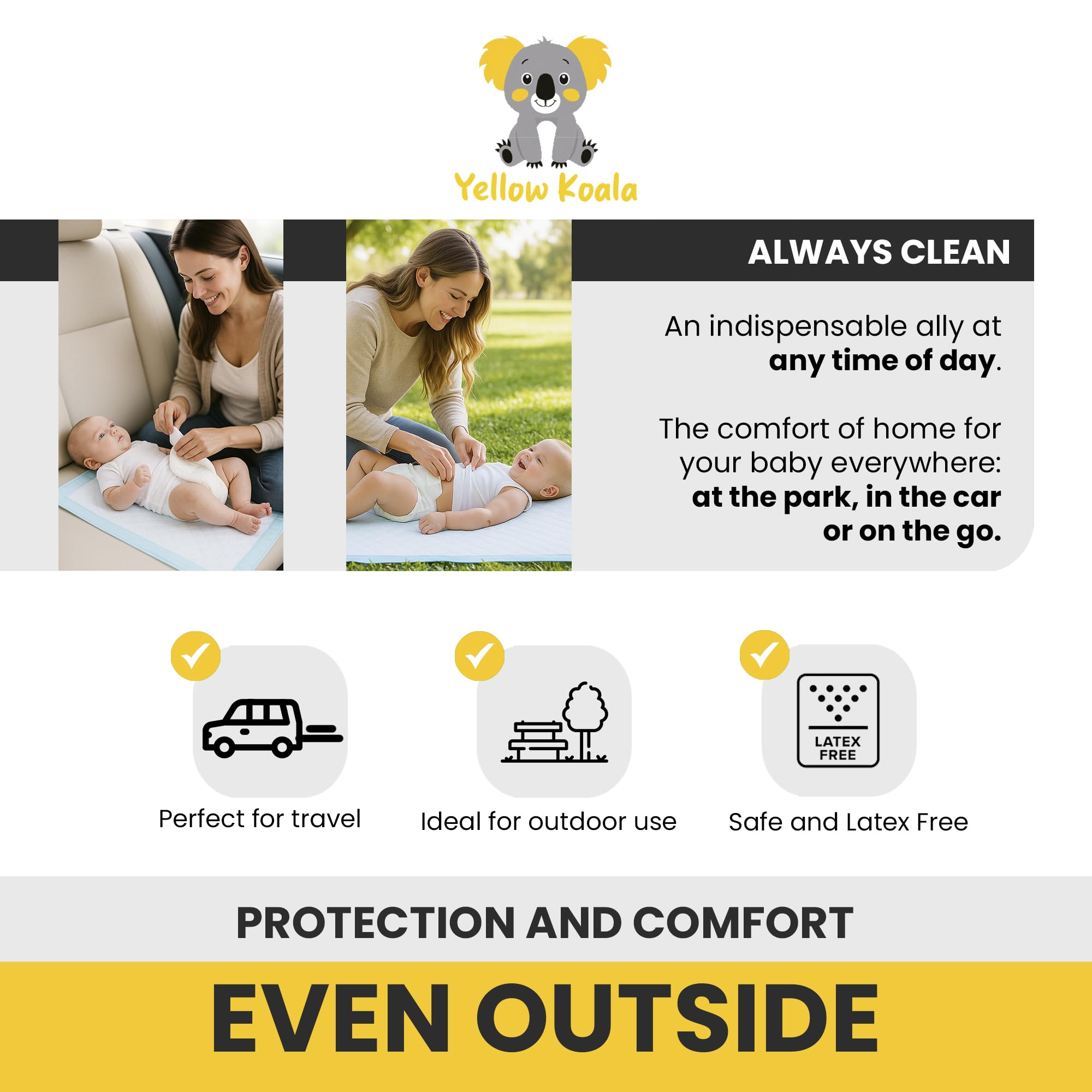 Traversine para bebé desechable, 100 unidades, 33 x 45 cm, pañales absorbentes de 6 capas, suaves e impermeables – Traversine desechable para cambiador, incontinencia y cama, sin látex