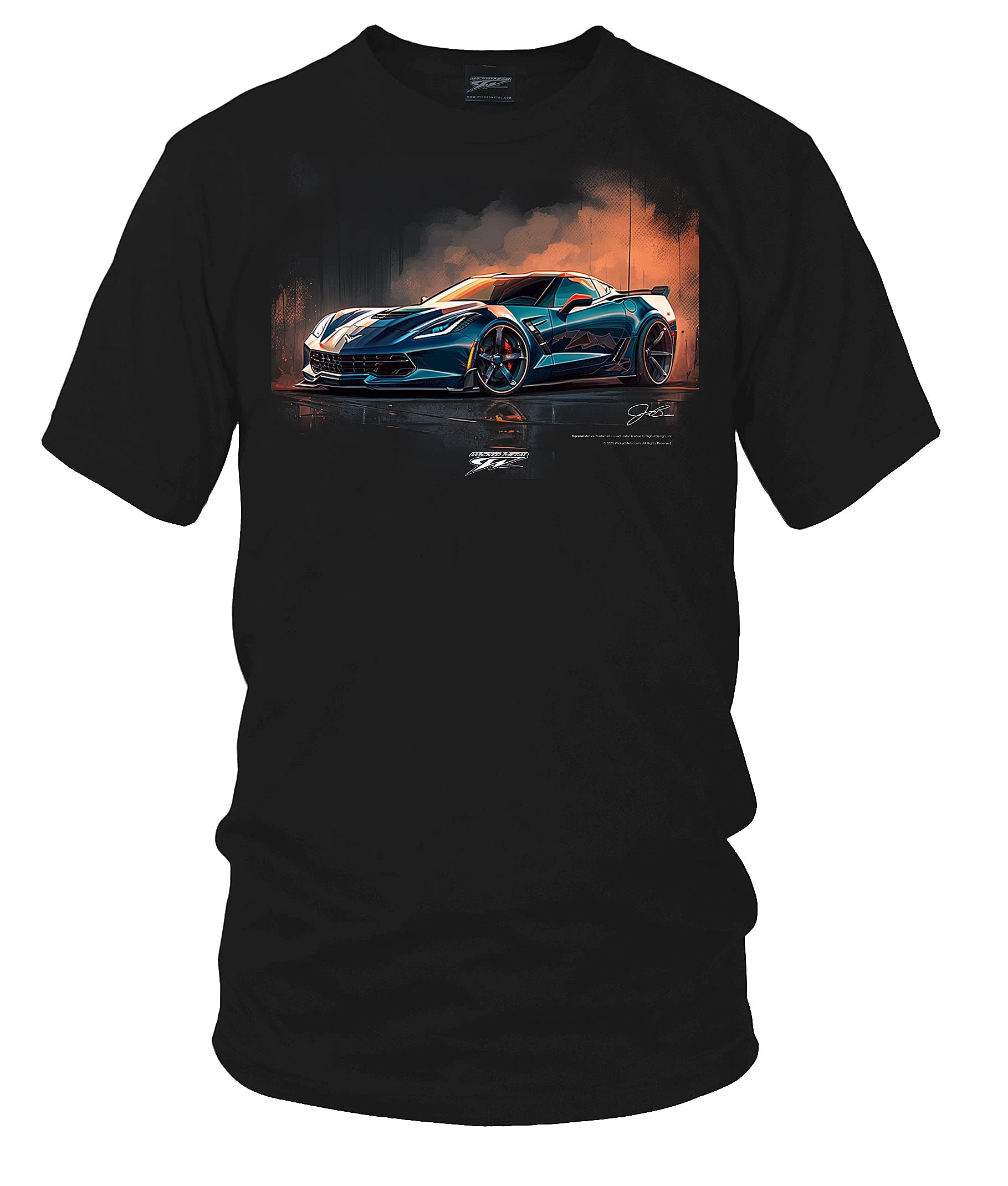 Illustrated Corvette C7 Shirt by Wicked Metal