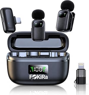Upgraded T1 Mini Dynamic Noise-Cancelling Lavalier Microphone for Interview/Vlogging/Streaming and More. 30M Long-Range Wireless Transmission with Up to 30 Hours Battery Life. (T1 Mini)