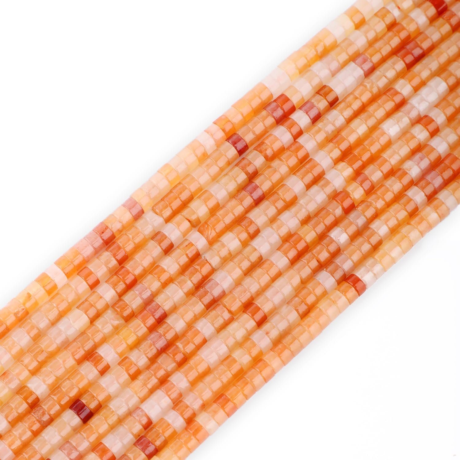 Natural Orange Aventurine Heishi Spacer Beads Loose Semi Precious Flat Round Gemstone Disc Shape Stone for Beading Jewelry Making 4x2mm 15.5" - Image 4