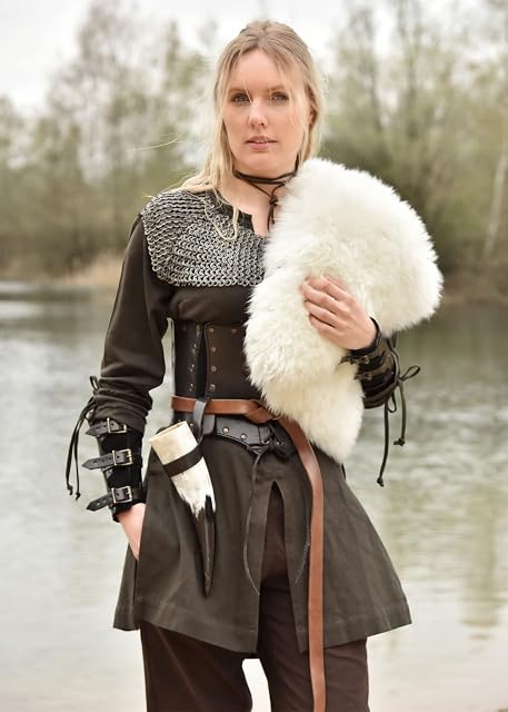 Foto 6 de 8 de Battle-Merchant - Túnica Medieval Ylva para Mujer, Camisa Medieval precoz Ajustada, Traje de señorita, Larp…