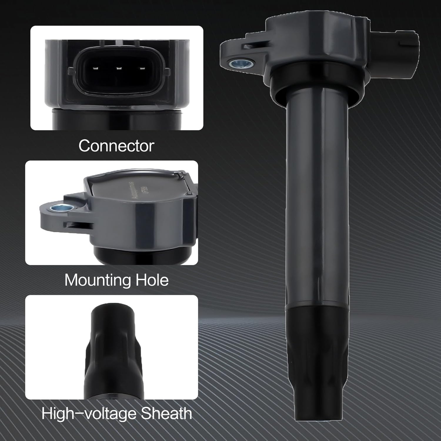 UF589 Ignition Coils Pack and Spark Plugs Set of 4 Compatible with Mitsubishi Lancer Outlander 2.4L L4 Replaces 18323A016 UF589