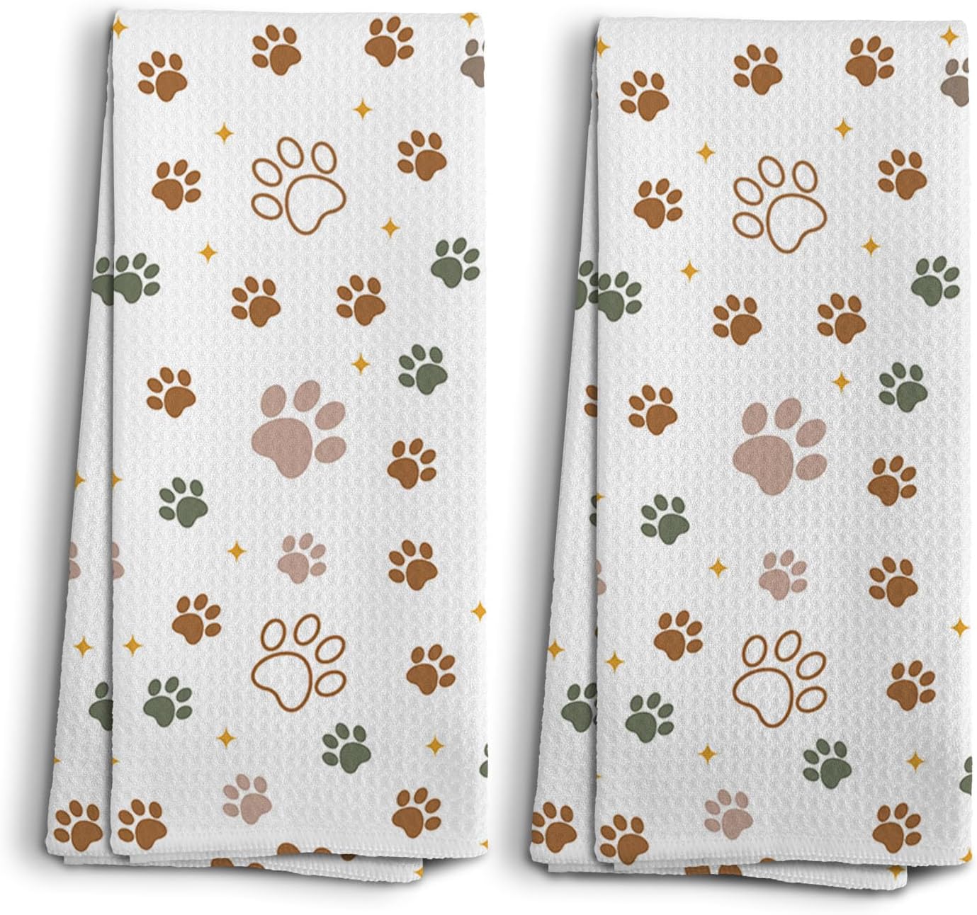 Dog Paws Kitchen Towels and Dishcloths Set of 2, Cute Dog Paw Kitchen Towels, Dogs Decor Kitchen Hand Towels Decorative, Dish Towels Cute, 16×24 Inches