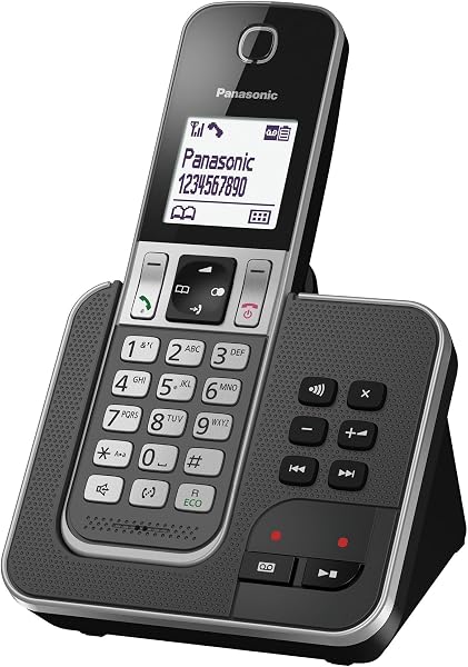 Panasonic KX-TGD320FRG Téléphone Numérique Sans Fil Répondeur Numérique, Base et Combiné, Haut-Parleur Mains Libres, Identification de l'Appelant, Blocage des Appels Indésirables, Écran LCD, Grise - 1