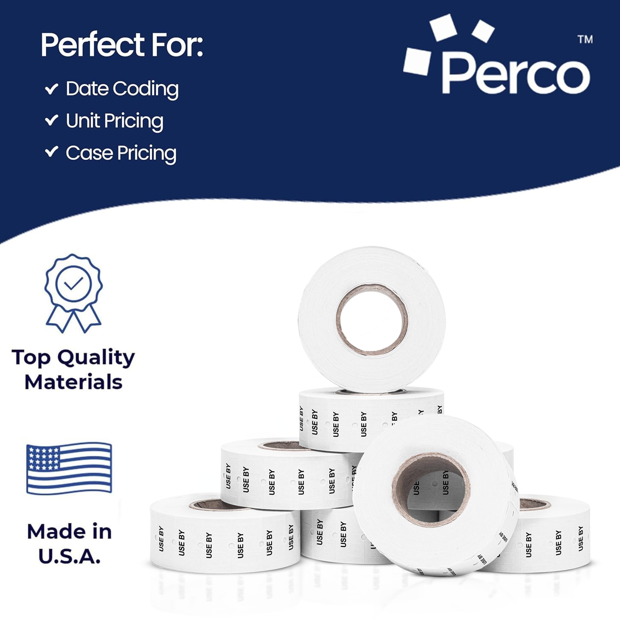 Nero su bianco utilizzo di prezzi etichette per Perco 1 Line Labeler Gun – 10 maniche, 80,000 – etichette con bonus Ink Rolls