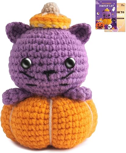 Miniatura 22 de POP COCHE Kit de ganchillo para principiantes, kit de inicio de ganchillo para adultos, lindo kit de manualidades de tejido Amigurumi, regalos